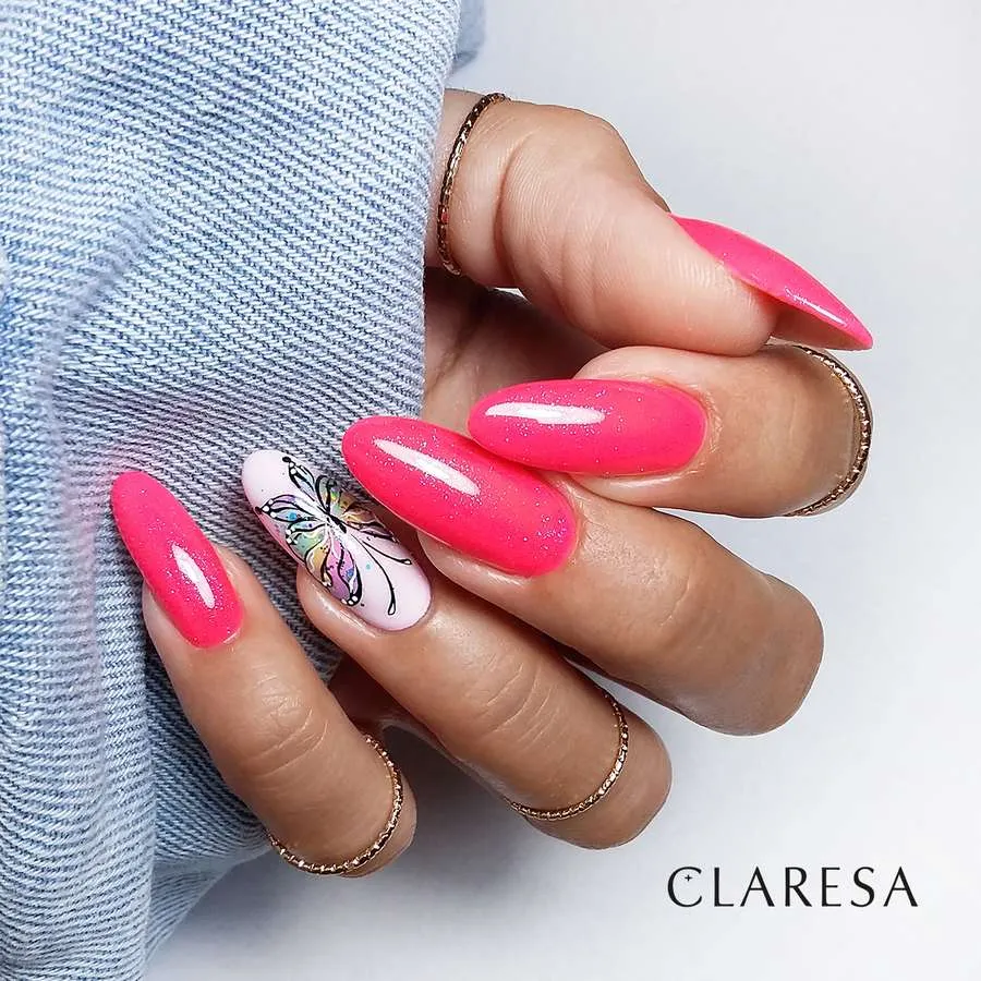 foto claresa manicura neon 5 candy 5 10 9 8 6 top no wipe glitter blue