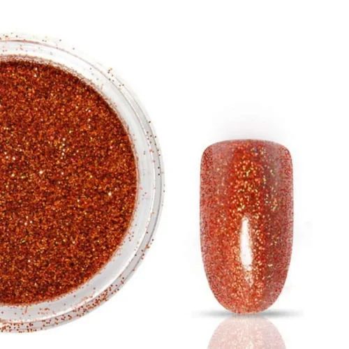 foto decoracion de uñas holo orange claresa