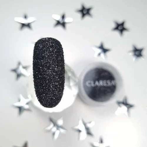 foto decoracion de uñas stardust black claresa
