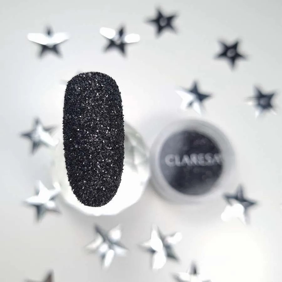 foto decoracion de uñas stardust black claresa