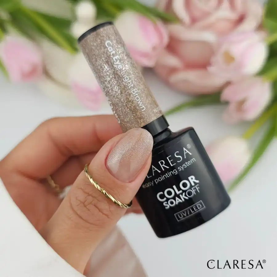 imagen esmalte semipermanente cat eye marron claresa bote