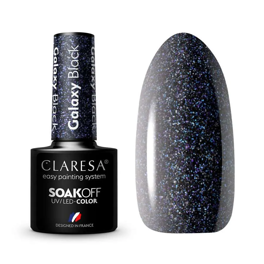 foto esmalte semipermanente galaxy claresa black