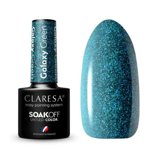 foto esmalte semipermanente galaxy claresa green
