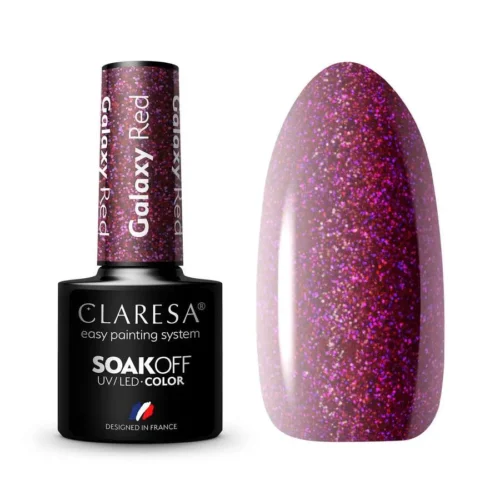 foto esmalte semipermanente galaxy claresa red