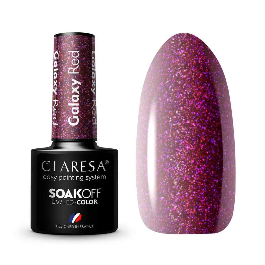 foto esmalte semipermanente galaxy claresa red