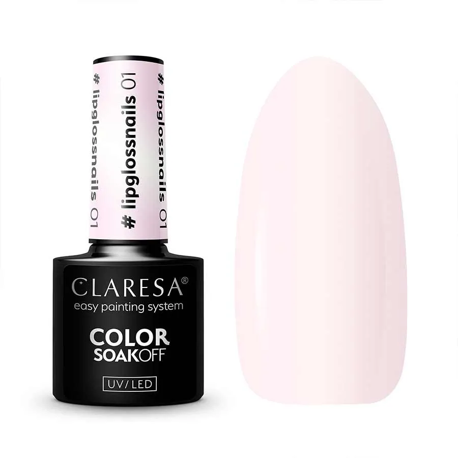 foto esmalte semipermanente transparente lip gloss nails claresa 01