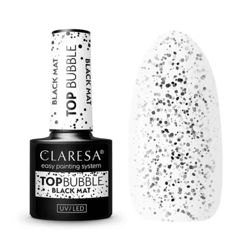 foto top coat semipermanente mate no wipe bubble negro claresa