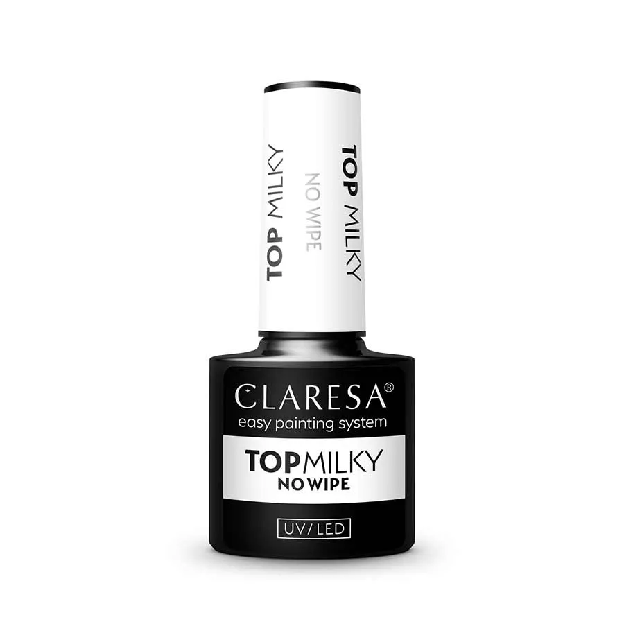 foto top coat semipermanente milky no wipe claresa